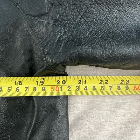 Charles Klein Long 100% Leather Black Vintage Trench Coat Size S - Picture 4 of 6